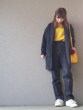 「ハイウエストストレートジーンズ」｜may_shionさん（レディース・155cm）の冬コーディネート