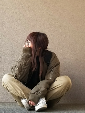 「shuca（シュカ）のアイテム（パンツ）」を使った、may_shionさん（レディース・155cm）の冬コーディネート