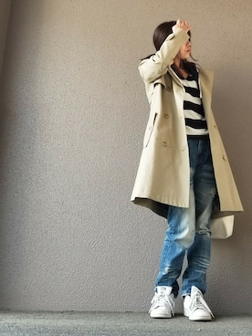 「GAP（ギャップ）のアイテム（トレンチコート）」を使った、may_shionさん（レディース・155cm）の春コーディネート