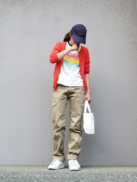 「shuca（シュカ）のアイテム（パンツ）」を使った、may_shionさん（レディース・155cm）の夏コーディネート