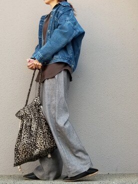 「グレンチェック」｜「アイテム（デニムジャケット）」を使った、may_shionさん（レディース・155cm）の秋コーディネート