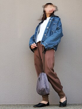「antiqua」｜「アイテム（デニムジャケット）」を使った、may_shionさん（レディース・155cm）の春コーディネート