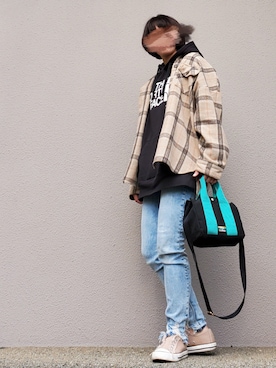 「THE NORTH FACE（ザノースフェイス）のTHE NORTH FACE/ザ・ノースフェイス M 8020 HD P/O プルオーバーパーカー（パーカー）」を使った、may_shionさん（レディース・155cm）の春コーディネート