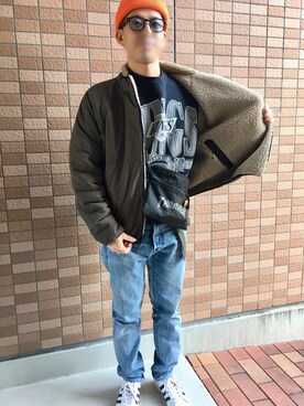 「アイテム（ブルゾン）」を使った、amijakanさん（メンズ・170cm・30代）の秋コーディネート