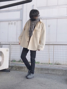 「WEGO（ウィゴー）のアイテム（ミリタリージャケット）」を使った、れいさん（メンズ・172cm）の冬コーディネート