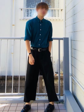 「黒パンツ」｜そうたさん（メンズ・175cm）の秋コーディネート