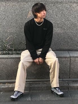 「NIKE（ナイキ）のNIKE ナイキ エア マックス 97 atmos EXCLUSIVE / NIKE AIR MAX 97 921826-013 【SP】（スニーカー）」を使った、そうたさん（メンズ・175cm）の春コーディネート