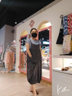 「Pink（ピンク）のアイテム」を使った、川柳さん（レディース・162cm）の冬コーディネート