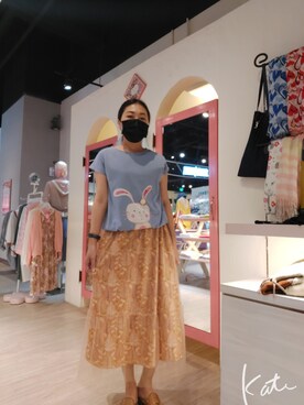 「Pink（ピンク）のアイテム」を使った、川柳さん（レディース・162cm）の冬コーディネート