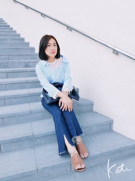 「R&BBのアイテム」を使った、川柳さん（レディース・162cm）の春コーディネート