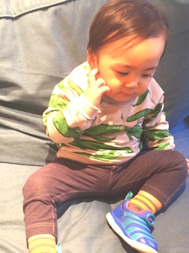 「Carter's（カーターズ）のアイテム（レッグウェア）」を使った、BABYLEEさん（キッズ・90cm）の冬コーディネート