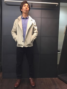 「MK MICHEL KLEIN HOMME （エムケーミッシェルクランオム）のアイテム（ブルゾン）」を使った、MKオム 池袋マルイ店さん（メンズ・176cm）の冬コーディネート