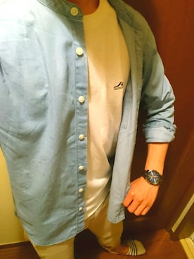 「ボーダーソックス」｜「アイテム（腕時計）」を使った、TOWさん（メンズ・170cm）の夏コーディネート