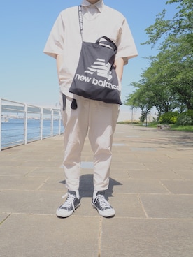 「nowm（ノウム）のアイテム（パンツ）」を使った、ゆーさん（メンズ・173cm）の春コーディネート
