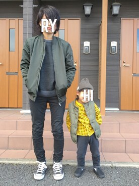 「SEVENDAYS=SUNDAY（セブンデイズサンデイ）のアイテム（スウェット）」を使った、hinananazenさん（キッズ・90cm）の冬コーディネート