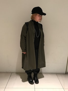 「prit（プリット）のアイテム（その他アウター）」を使った、はつめさん（レディース・155cm）の秋コーディネート