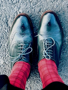 「Paul Smith（ポールスミス）のアイテム（シューズ、グリーン系）」を使った、korean spring cold さん（レディース）の秋コーディネート