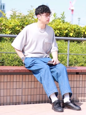 「DIESEL（ディーゼル）のアイテム（財布/小物）」を使った、えがさん（メンズ・183cm）の夏コーディネート
