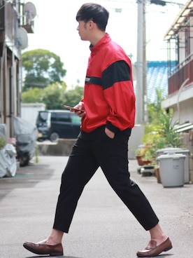 「TOMMY HILFIGER（トミーヒルフィガー）のアイテム（ナイロンジャケット）」を使った、えがさん（メンズ・183cm）の秋コーディネート