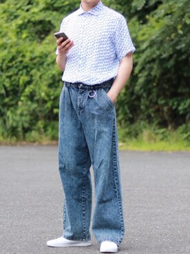 「g-stage（ジーステージ）のアイテム（トップス）」を使った、えがさん（メンズ・182cm）の夏コーディネート