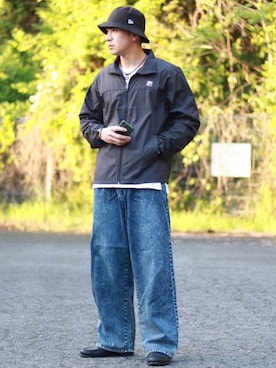 「FILA（フィラ）のアイテム（ジャケット/アウター）」を使った、えがさん（メンズ・182cm）の春コーディネート