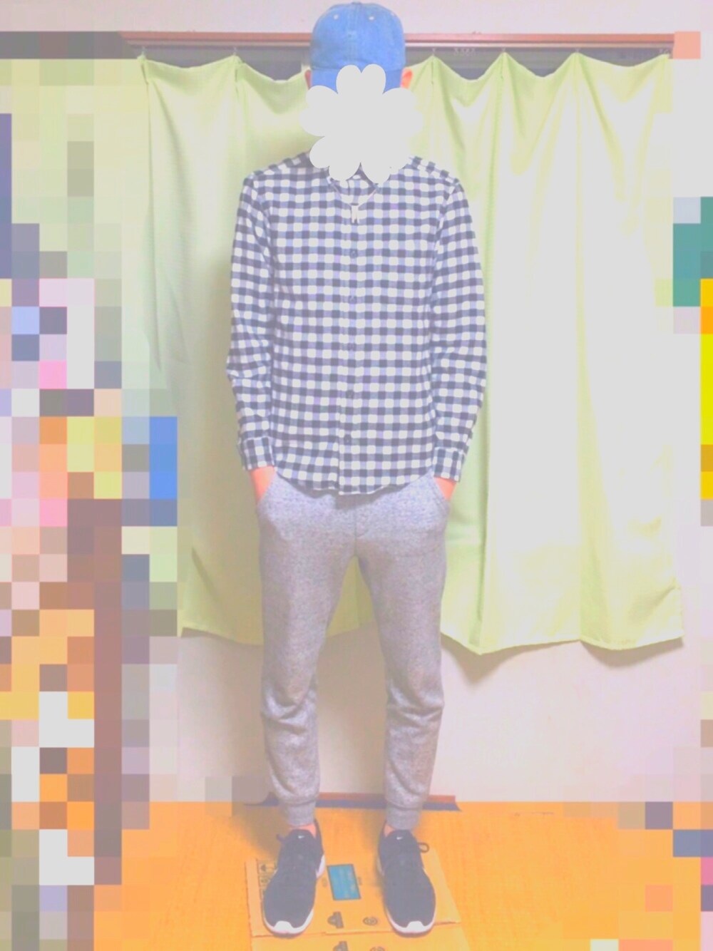 Tomonoriさんの「MEN フランネルチェックシャツ（レギュラーカラー・長袖）（UNIQLO）」を使ったコーディネート