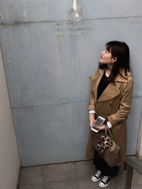 「NANO universe（ナノユニバース）のアイテム（トレンチコート）」を使った、kumaa:)さん（レディース・168cm）の春コーディネート
