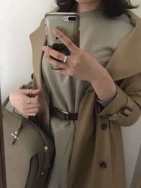 「NANO universe（ナノユニバース）のアイテム（トレンチコート）」を使った、kumaa:)さん（レディース・168cm）の春コーディネート