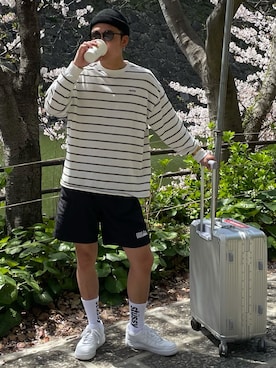 「FIRST DOWN（ファーストダウン）のアイテム（その他パンツ）」を使った、つかちゃんさん（メンズ・181cm）の春コーディネート