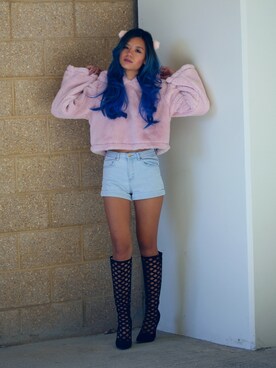 「Cute」｜「アイテム（チェスターコート）」を使った、Chloe  and Cindy さん（レディース・160cm）の春コーディネート