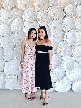 「FOREVER 21」｜「アイテム（オールインワン・サロペット）」を使った、Chloe  and Cindy さん（レディース・160cm）の秋コーディネート