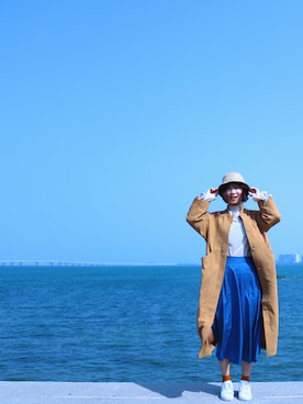 「MONKI（モンキ）のアイテム（ピーコート）」を使った、reiennsyuさん（レディース・162cm）の春コーディネート
