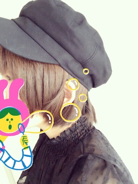 「MERLOT（メルロー）のアイテム（キャスケット）」を使った、あおんさん（レディース・149cm）の夏コーディネート