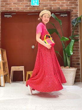 「BEAMS BOY（ビームスボーイ）のManhattan Portage × BEAMS BOY / 別注 クリア ミニ トートバッグ（トートバッグ）」を使った、chanyuiさん（レディース・155cm）の春コーディネート