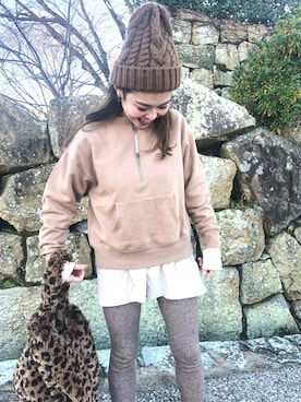 「ticog（ティコグ）のアイテム（パンツ）」を使った、maopuさん（レディース・157cm）の冬コーディネート