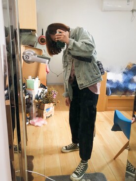 「NIKE（ナイキ）のアイテム（シューズ、グリーン系）」を使った、micooさん（レディース・161cm）の春コーディネート