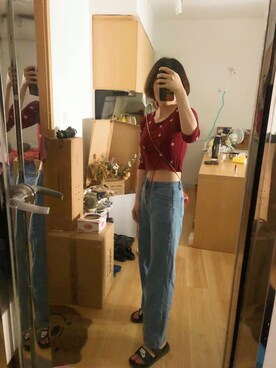 「NIKE（ナイキ）のアイテム（スリッポン、ブラック系）」を使った、micooさん（レディース・161cm）の春コーディネート