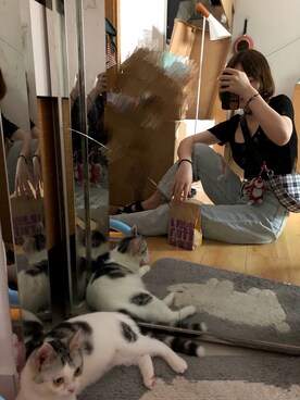 「NIKE（ナイキ）のアイテム（スリッポン、ブラック系）」を使った、micooさん（レディース・161cm）の夏コーディネート