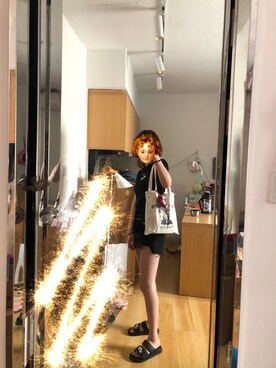 「NIKE（ナイキ）のアイテム（シューズ、ブラック系）」を使った、micooさん（レディース・161cm）の夏コーディネート