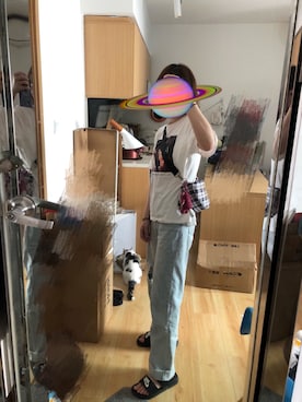 「NIKE（ナイキ）のアイテム（モカシン/デッキシューズ、ブラック系）」を使った、micooさん（レディース・161cm）の夏コーディネート