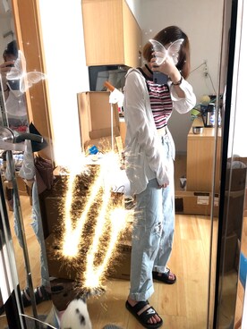 「NIKE（ナイキ）のアイテム（スリッポン、ブラック系）」を使った、micooさん（レディース・161cm）の夏コーディネート