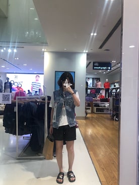 「NIKE（ナイキ）のアイテム（スリッポン、ブラック系）」を使った、micooさん（レディース・161cm）の夏コーディネート