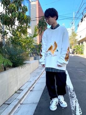 「doublet（ダブレット）のアイテム（その他トップス）」を使った、野崎さん（メンズ・169cm）の冬コーディネート