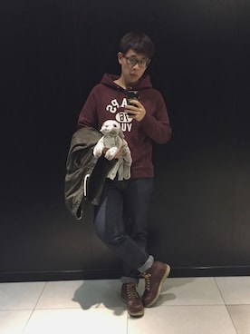 「アイテム（おもちゃ、グレー系）」を使った、Joey_Renさん（メンズ・171cm）の冬コーディネート
