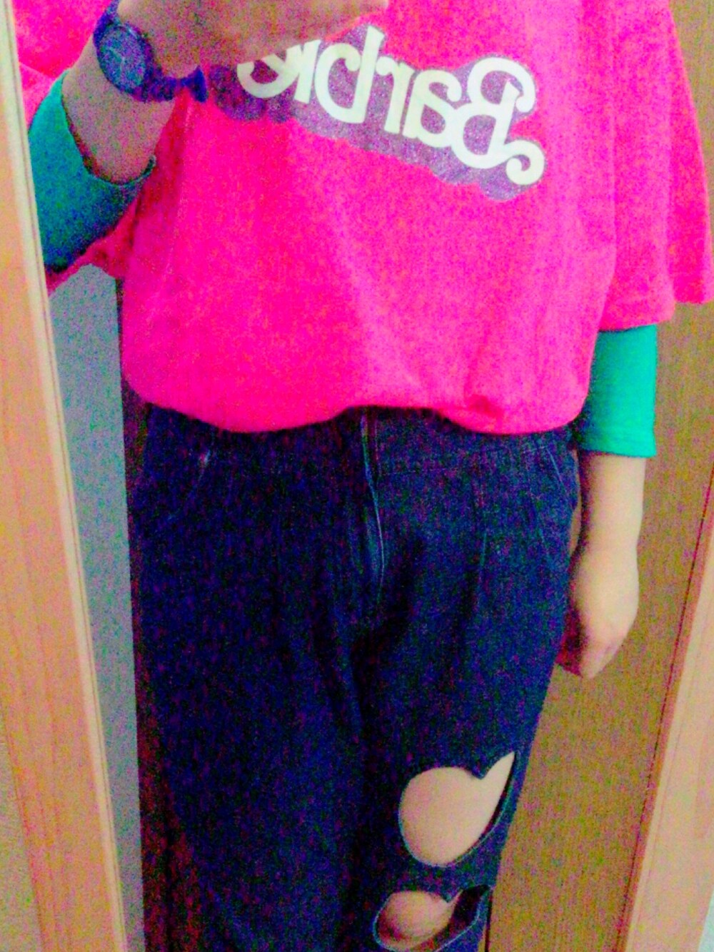 「WC、barbie、WEGO」｜「WEGOのアイテム（デニムパンツ、ブルー系）」を使った、mamiさん（レディース・162cm）の春コーディネートの1枚目の写真