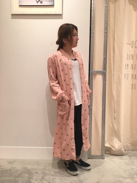 「coenスタッフスタイリング」｜「アイテム（シャツワンピース）」を使った、coen  ヨシダさん（レディース・154cm）の春コーディネート