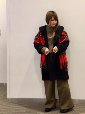 「coen（コーエン）のアイテム（その他アウター）」を使った、coen  ヨシダさん（レディース・153cm）の冬コーディネート