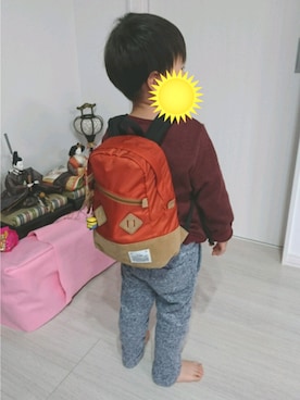 「Lee（リー）のアイテム（バックパック/リュック）」を使った、しんちゃんさん（キッズ・110cm）の冬コーディネート