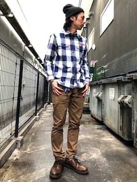 「ブロックチェック」｜クマガイさん（メンズ・172cm）の春コーディネート
