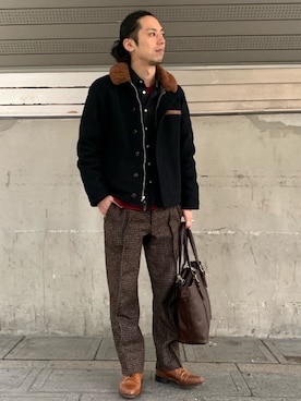 「AVIREX（アヴィレックス）のアイテム」を使った、クマガイさん（メンズ・172cm）の秋コーディネート